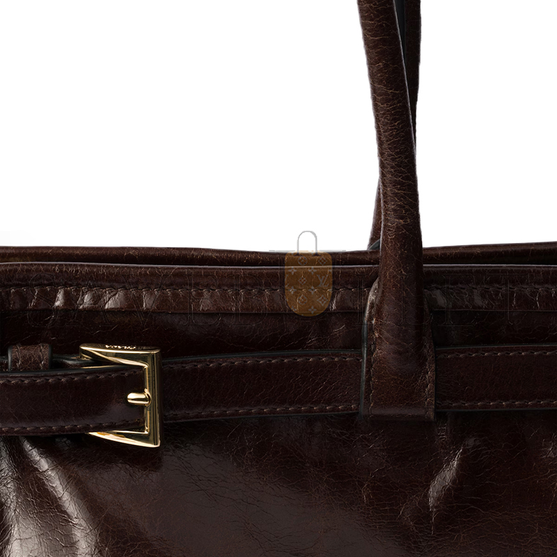 PRADA BONNIE EXTRA LARGE LEATHER HANDBAG 1BA439 (42*30*12cm)